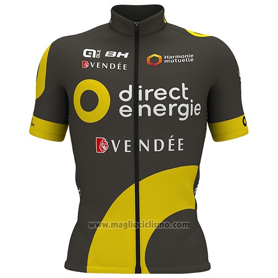 2017 Abbigliamento Ciclismo Direct Energie Marrone Manica Corta e Salopette